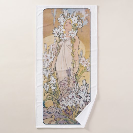 Lily (Quatre Fleurs), Alphonse Mucha (Serviette de bain)