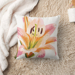 Lily Roze Bloem   Mooie Schilderij Kussen