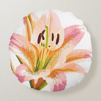Lily Roze Bloem | Mooie Schildering Rond Kussen