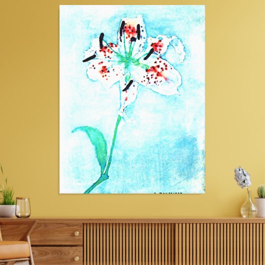 Lily, schilderij van Piet Mondrian Canvas Afdruk (Insitu (Woonkamer))