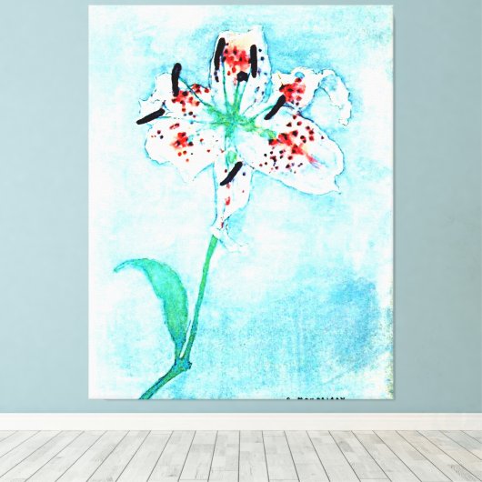 Lily, schilderij van Piet Mondrian Canvas Afdruk (Insitu (Houten vloer))