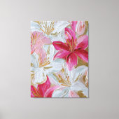 Lily Texture Abstrait Rose et Or Art Mural (Recto)