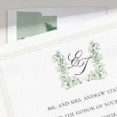 Lily Valley Crest Faux reliëf Formele bruiloft Kaart