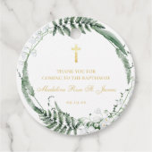 Lily van de vallei | Bloemen gouden doop Bedankjes Labels (Voorkant)