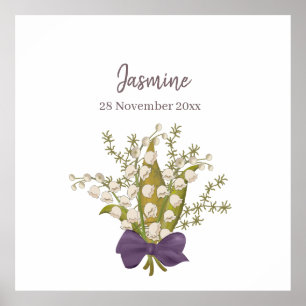 Lily van de vallei boeket met Paarse boog Poster