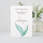 Lily van de Vallei Bruiloft Save The Date (Staand voorkant)