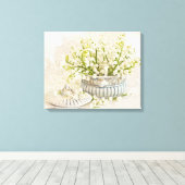 Lily van de vallei canvas afdruk (Insitu (Houten vloer))