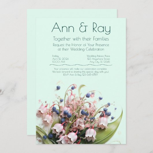 Lily van de vallei Elegance Kaart (Voorkant / Achterkant)