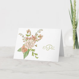 Lily van de vallei en Rozen Personal Stationery Kaart