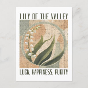 Lily van de Vallei Geboorte Maand Bloem Retro Briefkaart