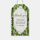 Lily van de vallei groen bruiloft dank u cadeaulabel (Voorkant)