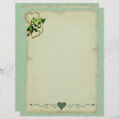 Lily van de vallei, hart, oud papier, licht blauwg (Voorkant / Achterkant)