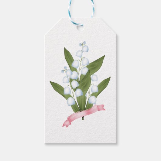 Lily van de vallei, retro cadeaulabel (Voorkant)