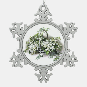  Lily van de vallei Tin Sneeuwvlok Ornament