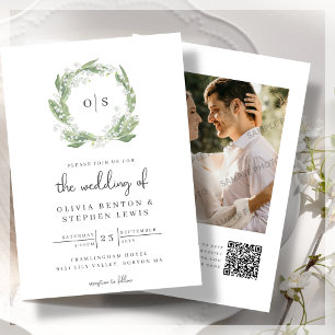 Lily van de vallei wit bloemenbruiloft RSVP Kaart