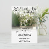 Lily van de Valley 80th Birthday Party Kaart (Staand voorkant)