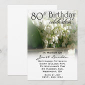 Lily van de Valley 80th Birthday Party Kaart (Voorkant / Achterkant)