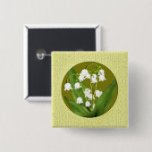 Lily van de Valley Button (Voorkant /achterkant)