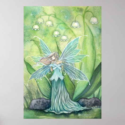 Lily van de Valley Fairy Fantasy Art Print (Voorkant)