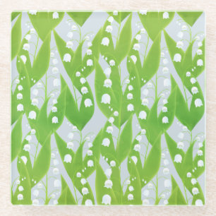 Lily van de Valley Floral Pattern Glazen Onderzetter