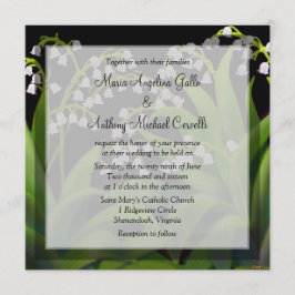 Lily van de Valley Floral Wedding Invitations Kaart