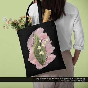 Lily van de Valley Happiness Waterverf Stijl Draagtas