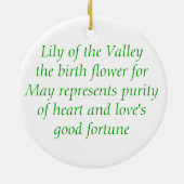 Lily van de Valley Keramisch Ornament (Achterkant)