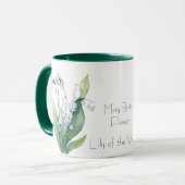 Lily van de Valley May Birth Month Flower Mok (Voorkant links)