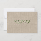 Lily van de Valley RSVP burlap Kaartje (Achterkant)