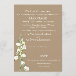 Lily van de Valley Rustic Wedding Invitation Kaart