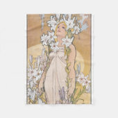 Lily (Vier bloemen), Alphonse Mucha Fleece Deken (Voorkant)
