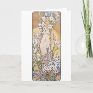 Lily (Vier bloemen), Alphonse Mucha Kaart