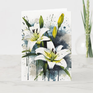 Lily - Waterverf bloemen Kaart