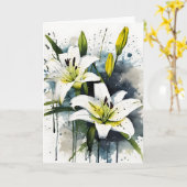 Lily - Waterverf bloemen Kaart (Gele Bloem)