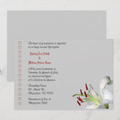 Lily, White en Red Wedding Invitations Kaart (Voorkant / Achterkant)