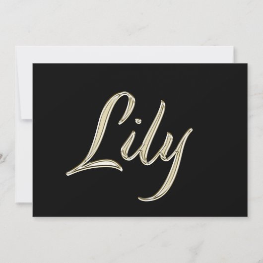 Lily white gold Handwriting Karte Kaart (Voorkant)