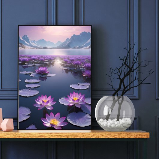 Lilypad Bergmeerlandschap Poster