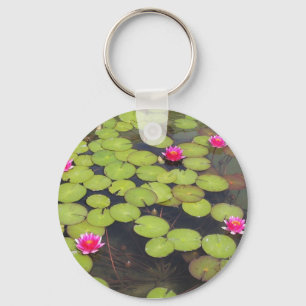 Lilypads en waterlilies sleutelhanger