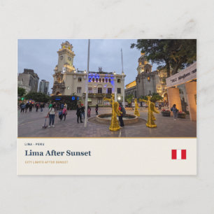 Lima na zonsondergang briefkaart