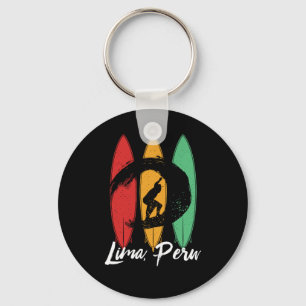 Lima Peru Beach  Retro Surfing Sleutelhanger