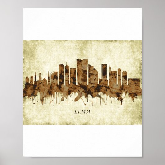 Lima Peru Cityscape Poster (Voorkant)