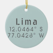 Lima Peru Latitude Lengtegraad Keramisch Ornament (Voorkant)