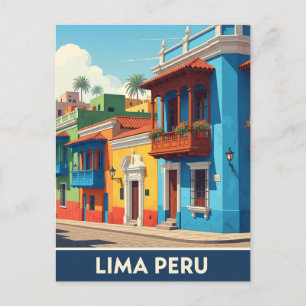 Lima Peru Reizen Briefkaart