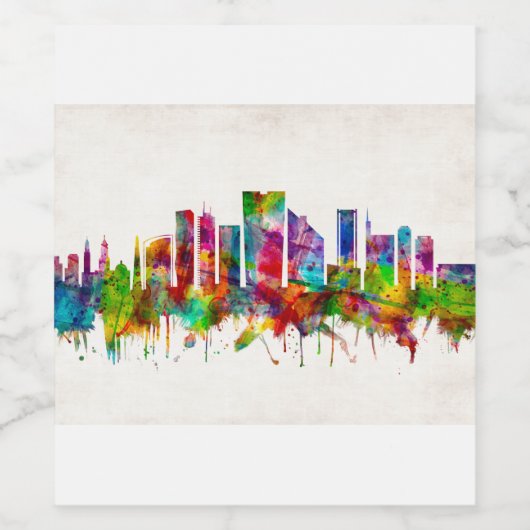 Lima Peru Skyline Wijn Etiket (Enkel label)