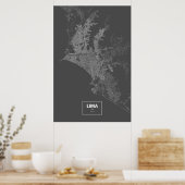 Lima, Peru (zwart wit) Poster (Keuken)