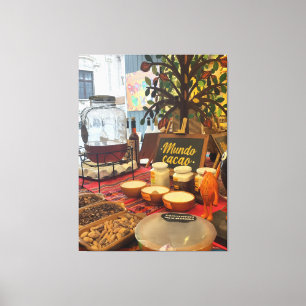 Lima Peru's Chocolade Thee op gestrekt doek Canvas Afdruk