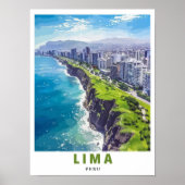 Lima Poster - Miraflores Cliffs Art - Lima Peru Ar (Voorkant)