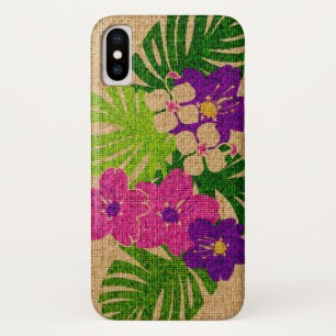 Limahuli Garden Faux Grass Cloth in Violet iPhone X Hoesje