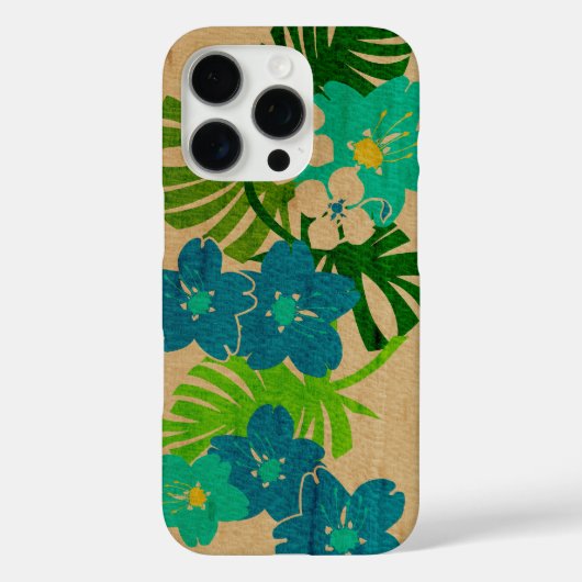 Limahuli Garden Hawaiian Faux Wood Turq Case-Mate iPhone Case (Achterkant)