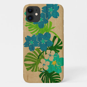 Limahuli Garden Hawaiian Faux Wood Turq iPhone 11 Hoesje